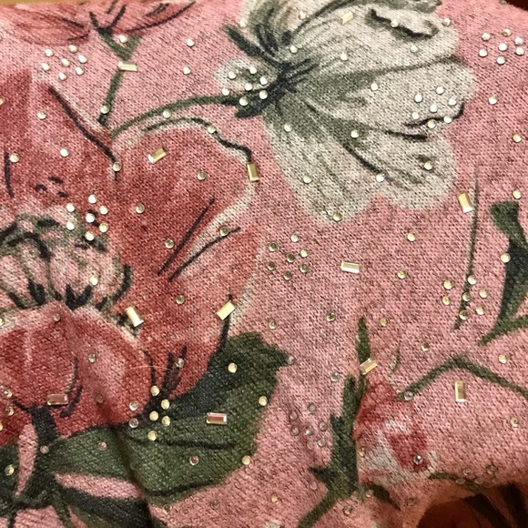 2 for $10.00! Mauve Heathered Floral Top/Cowl neck and Gems Sparkle - Picture 7 of 8
